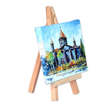 Load image into Gallery viewer, Impressionist Watercolor Painting of Cathedral at Day - Holy Mother of God Church I | NOVICA