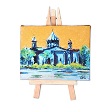 Load image into Gallery viewer, Impressionist Watercolor Painting of Cathedral at Evening - Holy Mother of God Church II | NOVICA