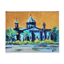 Load image into Gallery viewer, Impressionist Watercolor Painting of Cathedral at Evening - Holy Mother of God Church II | NOVICA