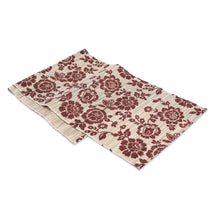 Load image into Gallery viewer, Floral Brown Cotton Blend Table Runner Handwoven in Bali - Lovely Sunflowers | NOVICA