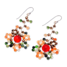 Load image into Gallery viewer, Warm-Toned Multi-Gemstone Beaded Dangle Earrings - Dawn Atoms | NOVICA