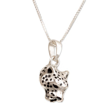 Load image into Gallery viewer, Handcrafted Men's Sterling Silver Jaguar Pendant Necklace - Colombian Jaguar | NOVICA