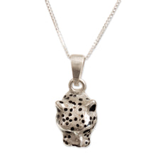 Load image into Gallery viewer, Handcrafted Men's Sterling Silver Jaguar Pendant Necklace - Colombian Jaguar | NOVICA