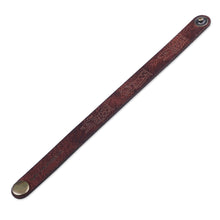 Load image into Gallery viewer, Men's Hieroglyphic-Themed Brown Leather Wristband Bracelet - Myths | NOVICA