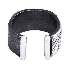 Load image into Gallery viewer, Men's 925 Silver Wrap Ring with Oxidized & Textured Accents - Inheritance | NOVICA