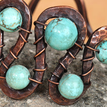 Load image into Gallery viewer, Traditional Reconstituted Turquoise and Copper Cuff Bracelet - Sevan's Rhythm | NOVICA