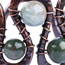 Load image into Gallery viewer, Antiqued-Finished Jade and Copper Cuff Bracelet - Sevan's Vitality | NOVICA