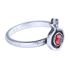 Load image into Gallery viewer, Pomegranate-Themed Natural Garnet Single Stone Ring - Blossoming Pomegranate | NOVICA