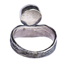 Load image into Gallery viewer, Oxidized Finish Sterling Silver and Garnet Cocktail Ring - Crimson River | NOVICA