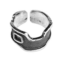Load image into Gallery viewer, Men's Modern Sterling Silver Wrap Ring with Oxidized Finish - Wall Strength | NOVICA