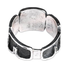 Load image into Gallery viewer, Men's Modern Geometric Sterling Silver Band Ring - Warrior's Strength | NOVICA