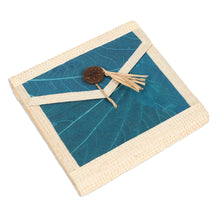 Load image into Gallery viewer, Eco-Friendly 35-Page Natural Fiber Notebook in Blue - My Blue Journey | NOVICA