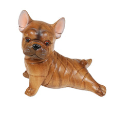 Load image into Gallery viewer, Hand-Carved Suar Wood Figurine of Stretching Brown Bulldog - Stretching Brown Bulldog | NOVICA
