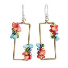 Load image into Gallery viewer, Handmade Colorful Crystal & Glass Beaded Dangle Earrings - Precious Shades | NOVICA