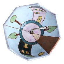 Load image into Gallery viewer, Glazed Blue Ceramic Umbrella Jewelry Stand Catchall - City Umbrella | NOVICA