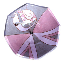 Load image into Gallery viewer, Glazed Pink and Grey Ceramic Umbrella Jewelry Stand Catchall - Inverted Sweet Umbrella | NOVICA