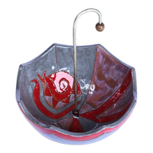 Load image into Gallery viewer, Armenian Glazed Ceramic Umbrella Jewelry Stand and Catchall - Inverted Umbrella | NOVICA