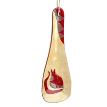 Load image into Gallery viewer, Pomegranate-Themed Painted Beige Ceramic Spoon Rest - Romance Flavors | NOVICA