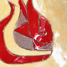 Load image into Gallery viewer, Pomegranate-Themed Painted Beige Ceramic Spoon Rest - Romance Flavors | NOVICA