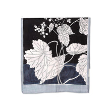 Load image into Gallery viewer, Hand-Painted Bordered Silk Shawl with Leaf Motif from India - Snow Clad Leaves | NOVICA