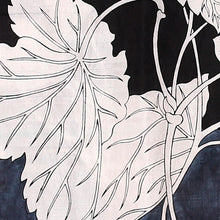 Load image into Gallery viewer, Hand-Painted Bordered Silk Shawl with Leaf Motif from India - Snow Clad Leaves | NOVICA