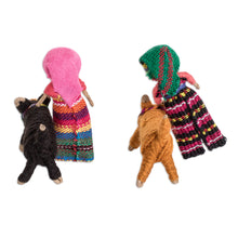 Load image into Gallery viewer, Set of 2 Handmade Cotton Worry Dolls and Dogs from Guatemala - Loyal Companions | NOVICA