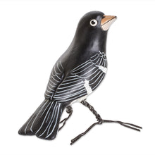 Load image into Gallery viewer, Hand-Painted Rose-Breasted Grosbeak Bird Ceramic Figurine - Rose-Breasted Grosbeak | NOVICA