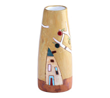 Load image into Gallery viewer, Glazed Ceramic Vase with Pomegranate Tree Motif in Yellow - Pomegranate Tree in Honey | NOVICA