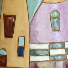 Load image into Gallery viewer, Hand-Painted Glazed Ceramic Vase with House and Tree Motif - Fabulous Homes | NOVICA