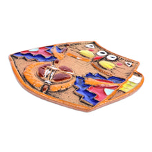 Load image into Gallery viewer, Traditional Cat and Music-Themed Ceramic Magnet from Armenia - Feline Emblem | NOVICA