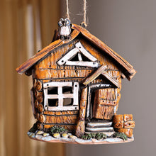 Load image into Gallery viewer, Painted Whimsical Cottage-Themed Ceramic Tealight Holder - Homey Cottage | NOVICA