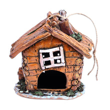 Load image into Gallery viewer, Painted Whimsical Cottage-Themed Ceramic Tealight Holder - Homey Cottage | NOVICA