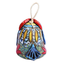 Load image into Gallery viewer, Handcrafted Painted Mother Owl Ceramic Bell Ornament - Double Mother | NOVICA