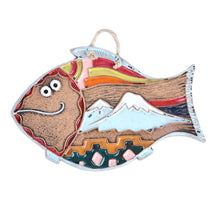 Load image into Gallery viewer, Handcrafted Whimsical Fish-Shaped Ceramic Wall Art - Flying Fish | NOVICA