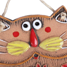 Load image into Gallery viewer, Handcrafted Whimsical Cat-Shaped Ceramic Wall Art - Traveler Cat | NOVICA