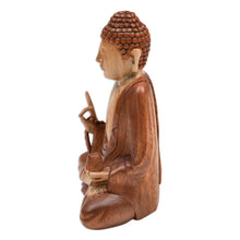Load image into Gallery viewer, Balinese Hand-Carved Suar Wood Sculpture of Master Buddha - Peace of Buddha | NOVICA