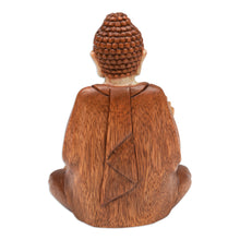 Load image into Gallery viewer, Balinese Hand-Carved Suar Wood Sculpture of Master Buddha - Peace of Buddha | NOVICA