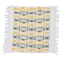 Load image into Gallery viewer, Leafy Handwoven Green and Yellow Cotton Placemat - Sun Over the Forest | NOVICA