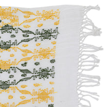 Load image into Gallery viewer, Leafy Handwoven Green and Yellow Cotton Placemat - Sun Over the Forest | NOVICA
