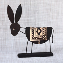 Load image into Gallery viewer, Hand-Carved Black and Brown Elm Tree Wood Donkey Sculpture - Donkey Shadows | NOVICA