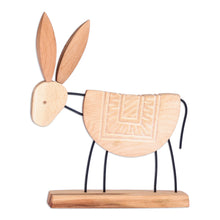 Load image into Gallery viewer, Hand-Carved Natural-Toned Linden Wood Donkey Sculpture - Donkey Nature | NOVICA
