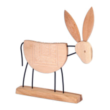 Load image into Gallery viewer, Hand-Carved Natural-Toned Linden Wood Donkey Sculpture - Donkey Nature | NOVICA