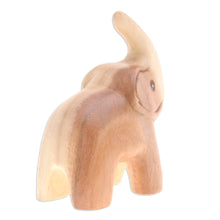 Load image into Gallery viewer, Hand-Carved Baby Elephant Raintree Wood Figurine - Plump Joy | NOVICA