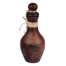Load image into Gallery viewer, Handmade Terracotta Decorative Bottle with Jute Rope Accents - Bezoar Goat | NOVICA
