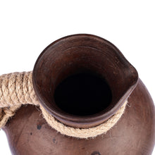 Load image into Gallery viewer, Handmade Terracotta Decorative Vase with Jute Rope Accents - Mighty Bezoar Goat | NOVICA