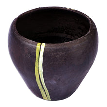 Load image into Gallery viewer, Handcrafted Striped Terracotta Decorative Flower Pot - Lines of Nature | NOVICA