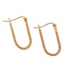 Load image into Gallery viewer, 18k Gold-Plated Hoop Earrings in a High Polish Finish - Beaming | NOVICA