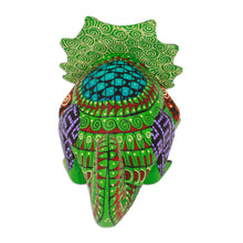 Load image into Gallery viewer, Hand-Painted Green Copal Wood Chameleon Alebrije Figurine - Chameleonic Green | NOVICA