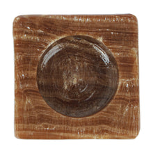 Load image into Gallery viewer, Modern Natural Onyx Tealight Candleholder in Cinnamon Hues - Altar to Light | NOVICA