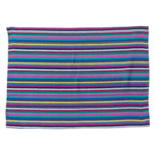 Load image into Gallery viewer, Handloomed Cotton Striped Napkin in Blue and Purple Hues - Delicious Waters | NOVICA
